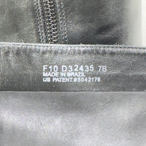 COLE HAAN Women's Black Leather Knee-High Riding Boots Buckle Detailing Size 7B - Picture 7 of 13